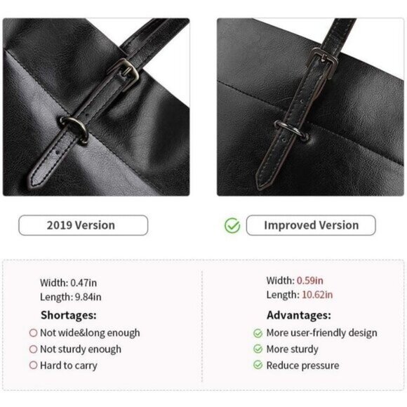 ⚡Women Black Vintage Genuine Leather Tote Shoulder Bag Satchel Handbag - Picture 6 of 7